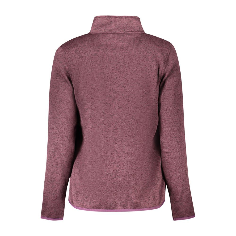Back view of Norway 1963 Purple Polyester Sweatshirt with long sleeves, contrasting details, and embroidery.