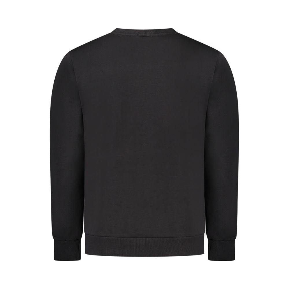 Back view of Rifle Black Cotton Sweatshirt with long sleeves and crew neck.