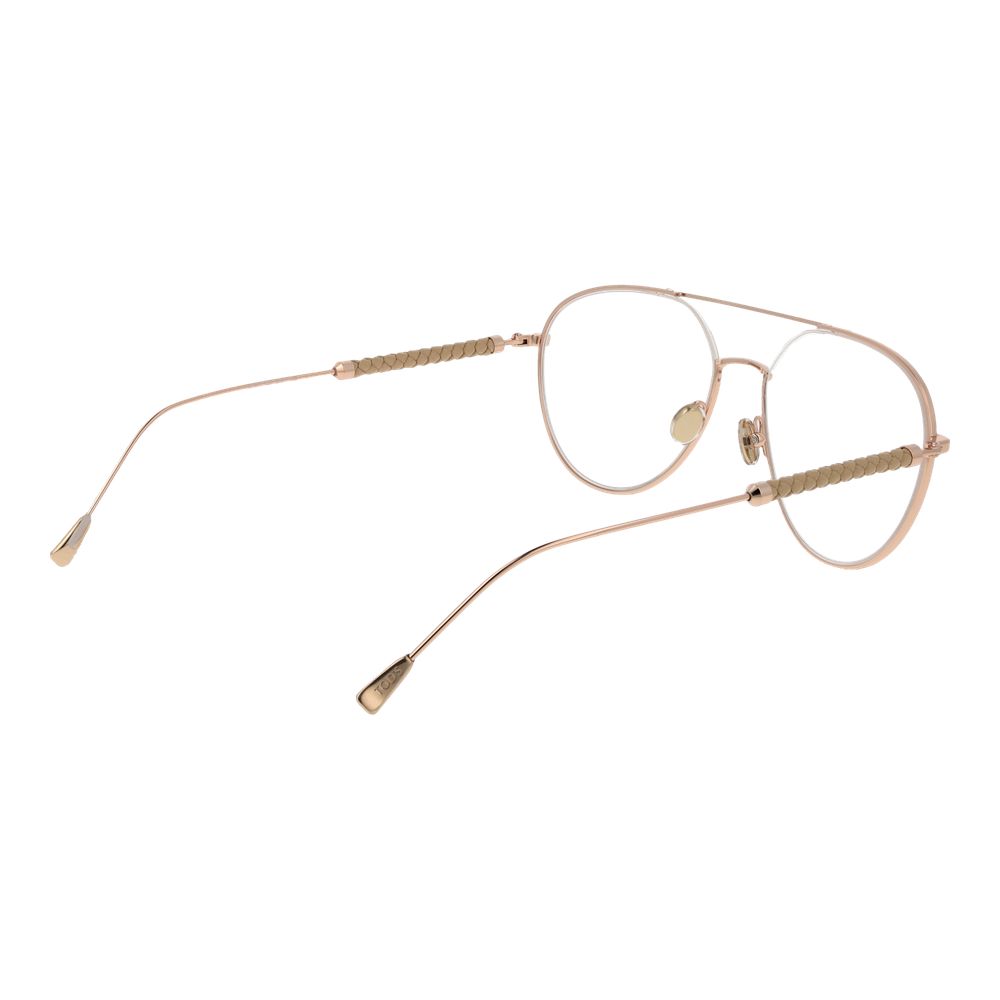Tod's Rose Gold Metal Glasses (Frames) for men, half-rim aviator style, 56mm lenses, 140mm frame width, metal frame, demo lenses.