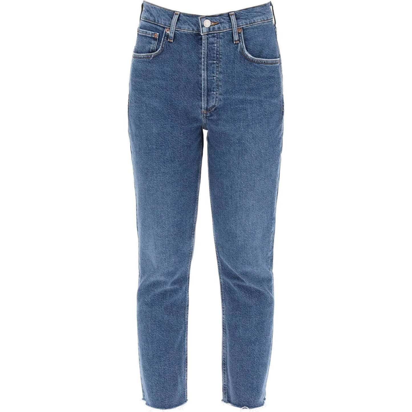 Agolde high-waisted straight cropped jeans in the
