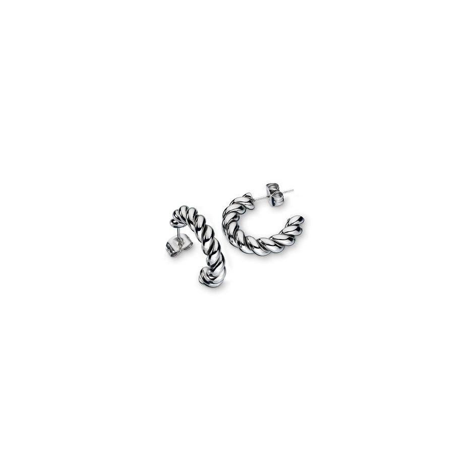 Silver twisted earrings by AN JEWELS JEWELRY Mod. AAC.E05S with post back closure.