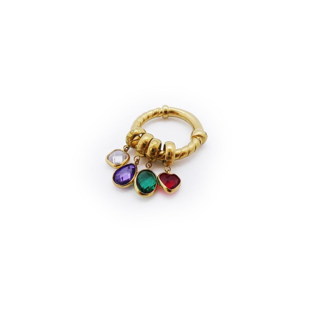 AN JEWELS JEWELRY Mod. AL.R2WI23SMC-8 gold ring with colorful gemstones