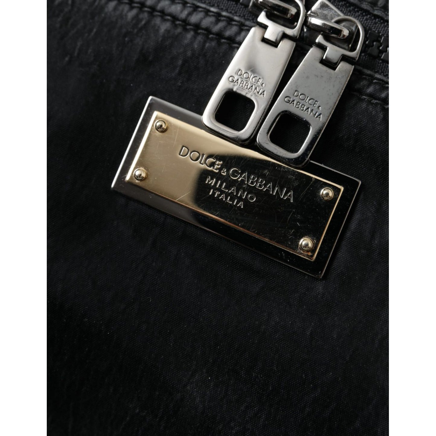 Dolce & Gabbana Black Nylon Logo Plaque Belt Waist Fanny Pack Bag