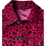 Dolce & Gabbana Fuchsia Leopard Button Down Collared Jacket TSH86590-48