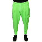 Dolce & Gabbana Neon Green Polyester Cargo Jogger Sweatpants Pants PAN75598-44