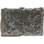 Dolce & Gabbana Silver Sequined Clutch Evening Crossbody Bag BAG4130