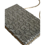 Dolce & Gabbana Silver Sequined Clutch Evening Crossbody Bag BAG4130