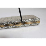Dolce & Gabbana Silver Sequined Clutch Evening Crossbody Bag BAG4130