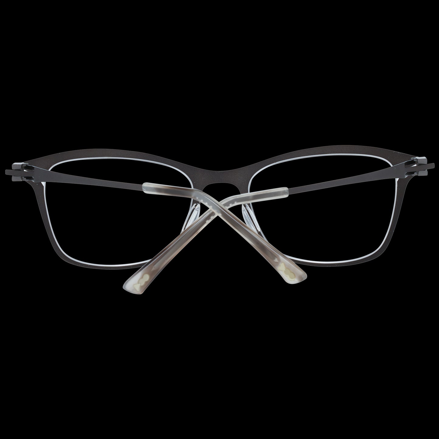 GREATER THAN INFINITY MOD. GT019 53V03 women's eyeglasses, stylish and modern design, front view with black background.