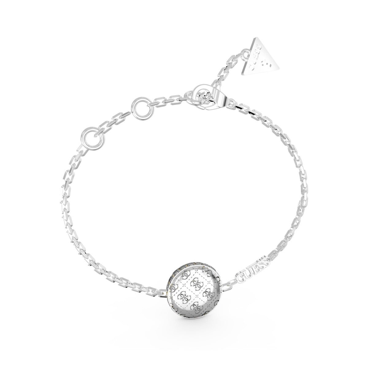 GUESS JEWELS JEWELRY Mod. JUBB04264JWRHS silver bracelet with logo charm
