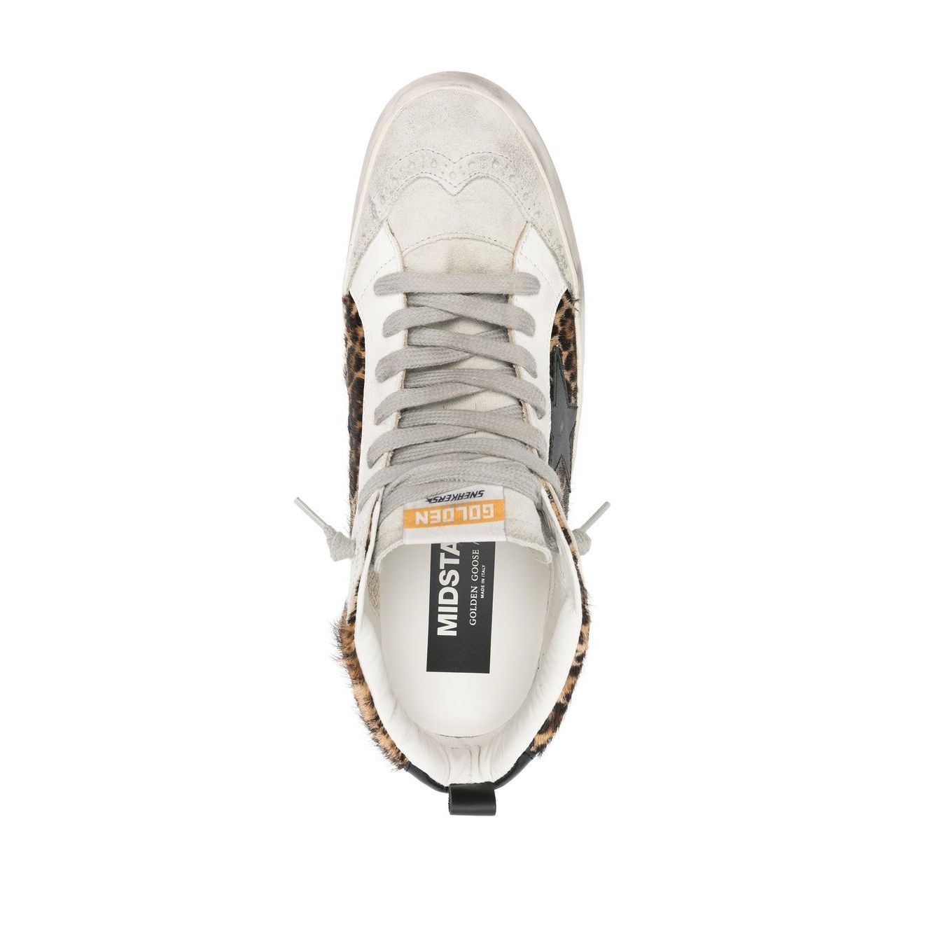 Golden Goose Mid Star Leo ponyskin shoe with star and comma Sneakers