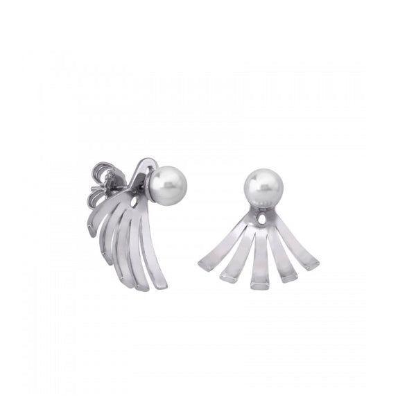 Silver and pearl earrings, design Mod. 15484.01.2.000.010.1, from MAJORICA JEWELRY collection