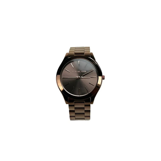 Michael Kors Slim Runway Brown Stainless Steel Watch MK3418 NO BOX with minimalistic design, water resistant features, 42mm case.
