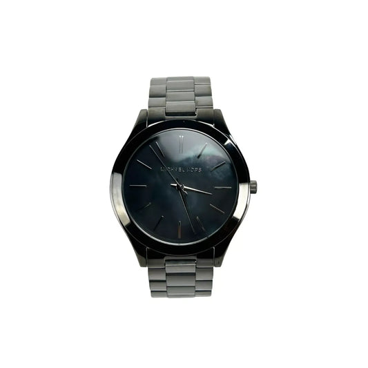 Michael Kors Slim Runway Gun Metal Stainless Steel Watch MK3413 NO BOX with minimalistic design and non-numeric markers.