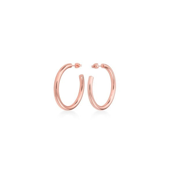 ROSEFIELD JEWELS JEWELRY Mod. JCHBR-J082 rose gold hoop earrings close-up