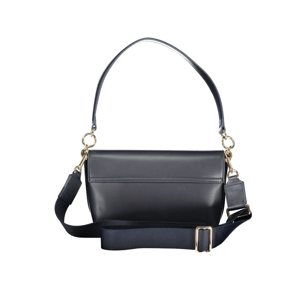 Tommy Hilfiger Blue Polyethylene Handbag with handle, adjustable strap, internal pocket, contrasting details, and logo.
