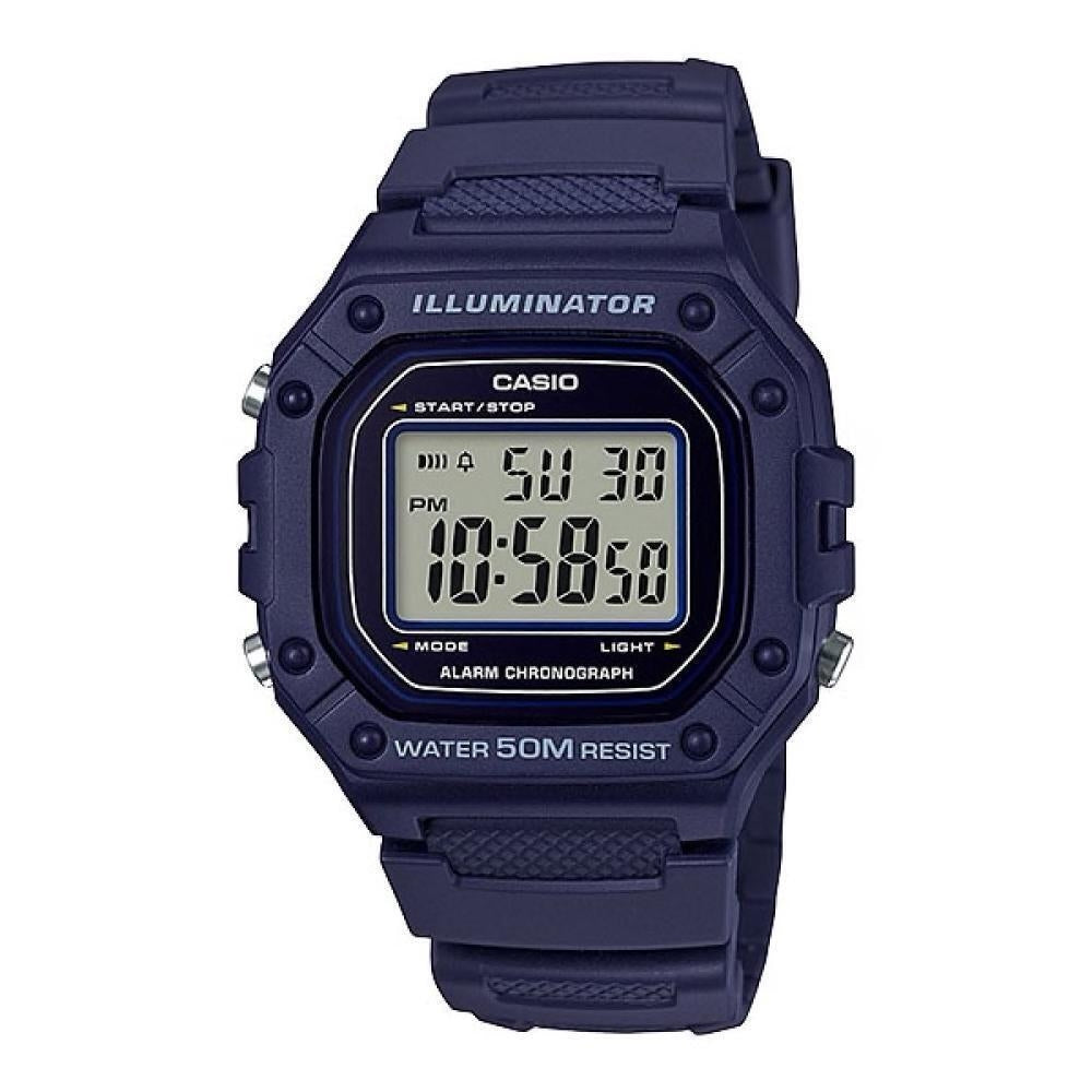 ?CASIO TIMELESS COLLECTION Mod. SPORT ILLUMINATOR WR 50M. ALARM. CHRONOGRAPH - BLUE W-218H-2AVDF