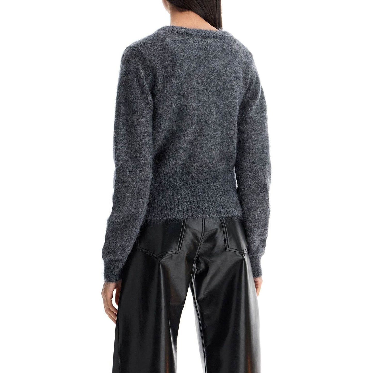 Ganni mohair cardigan with bow accents