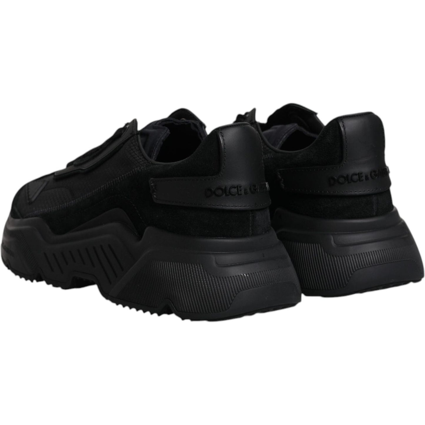 Dolce & Gabbana Black Leather Daymaster Low Top Sneakers Shoes