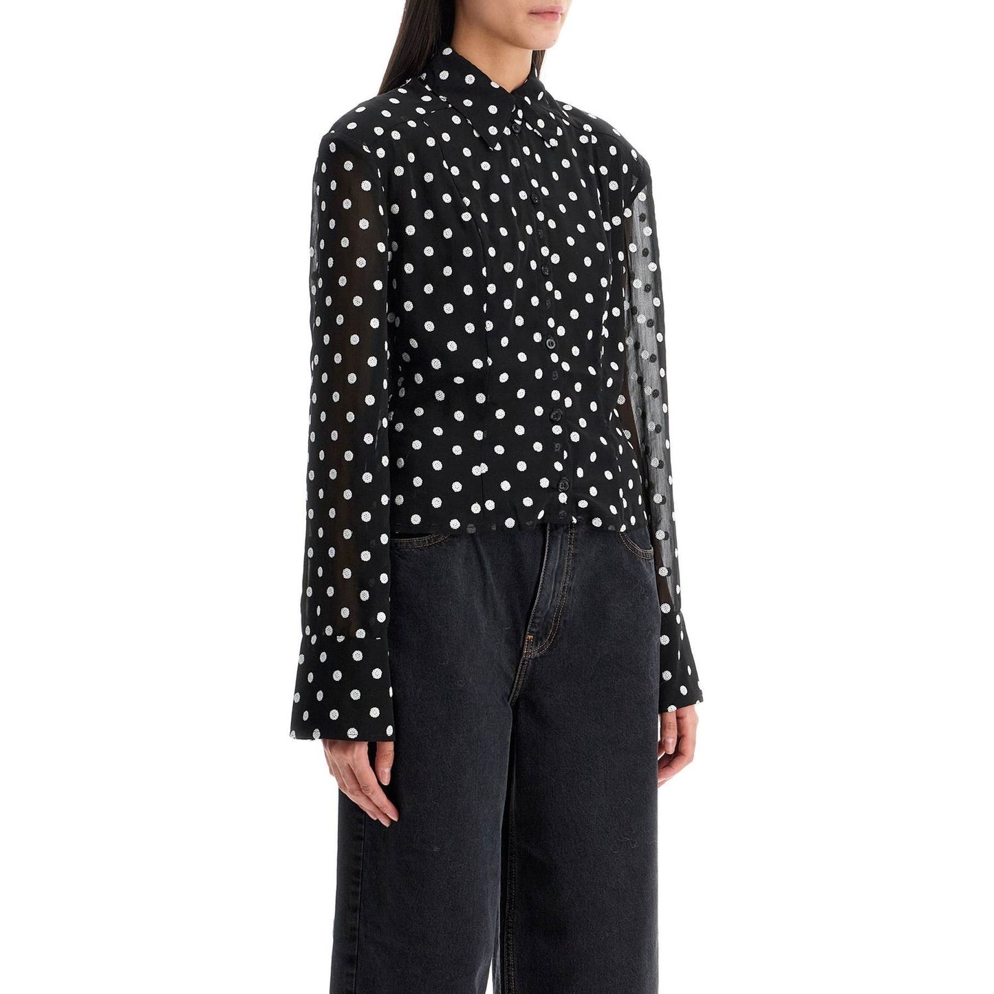 Rotate chiffon blouse with sequins