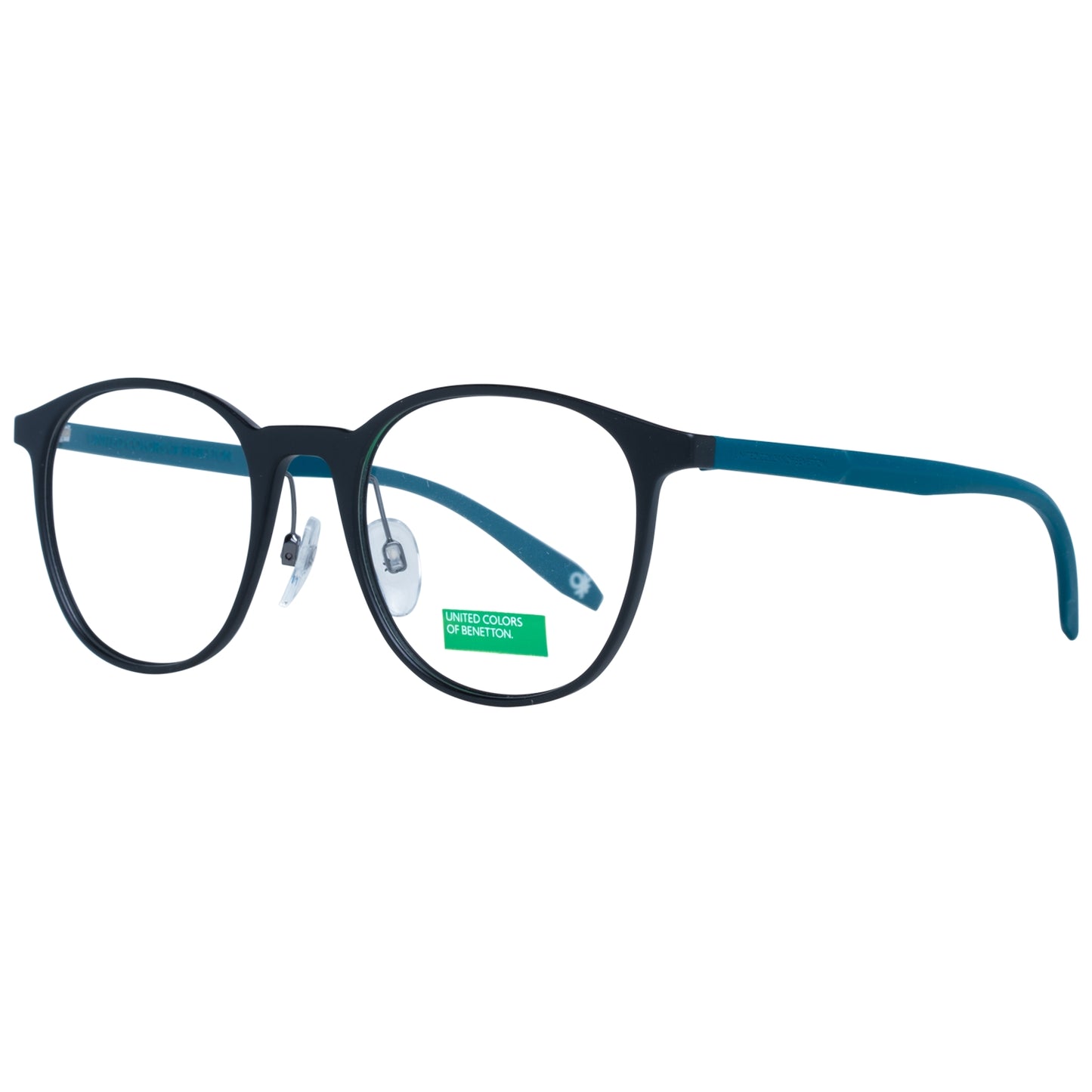 Benetton MOD. BEO1010 51001 men's glasses with round frame in black and blue.