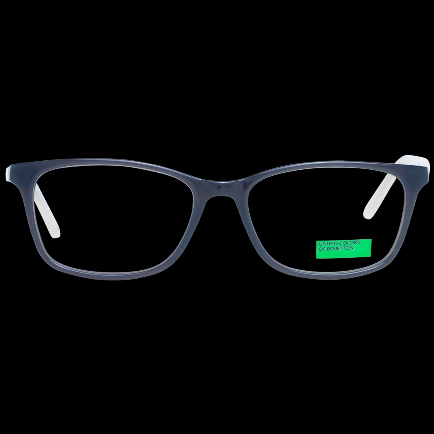 Alt Tag: BENETTON MOD. BEO1032 53900 ladies' eyeglasses with sleek black frame and subtle green label, stylish eyewear for women