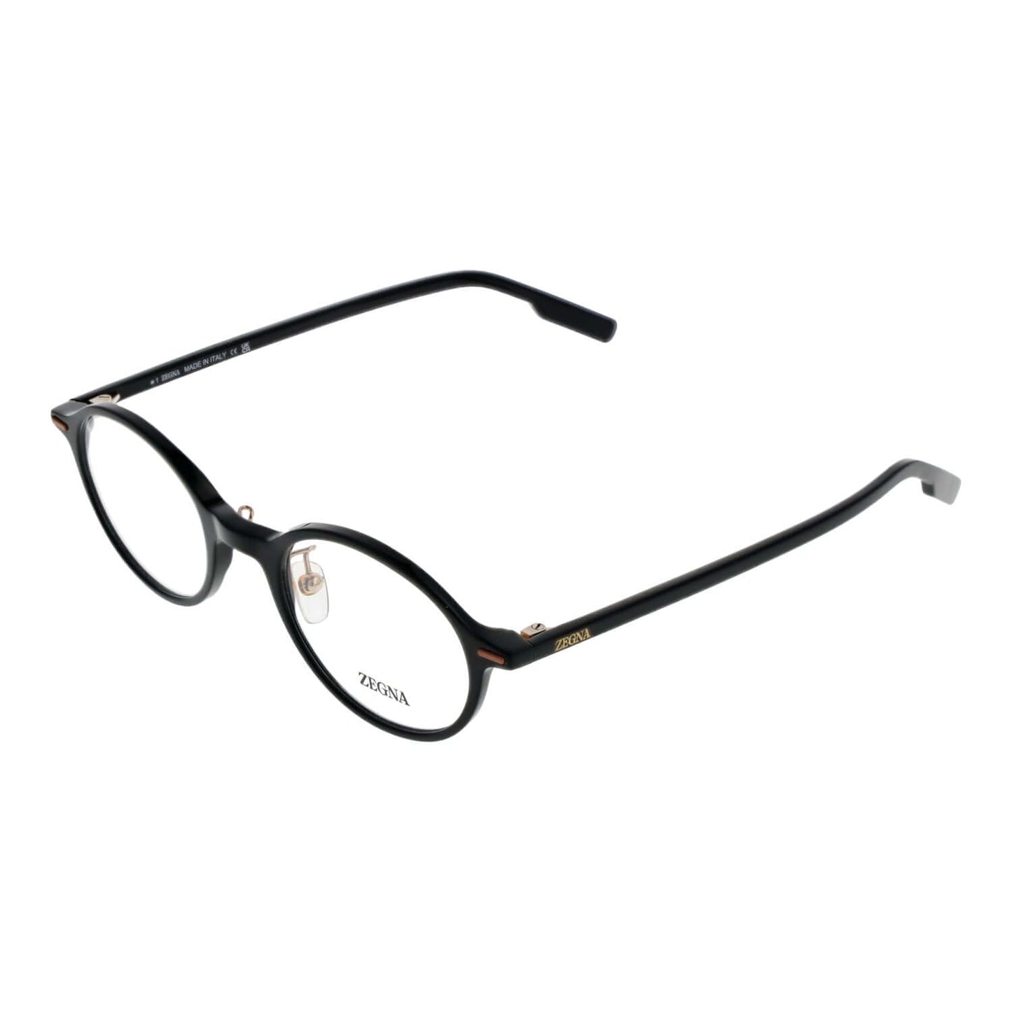 ERMENEGILDO ZEGNA EZ5256 48001 men's eyeglasses, black frame, round lenses, premium design for gentlemen.