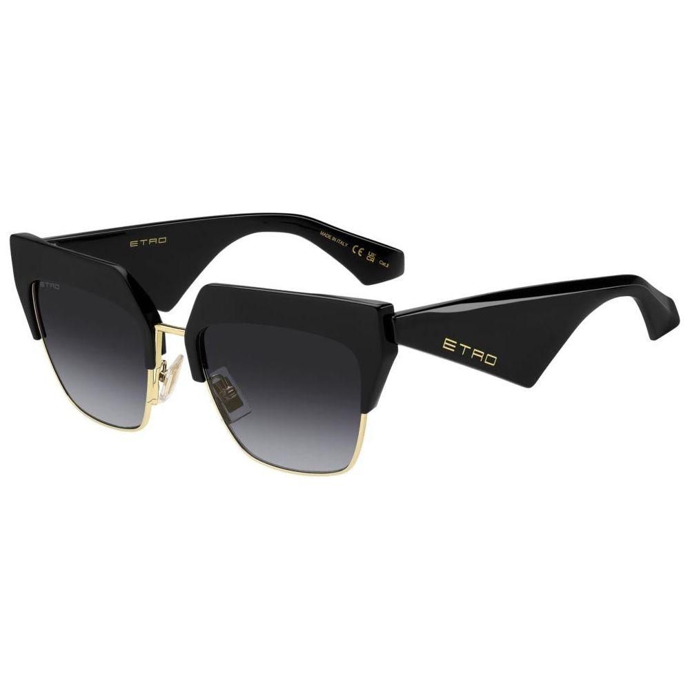 ETRO Mod. ETROCLUB sunglasses for ladies, featuring a sleek black and gold design with stylish angular frames.