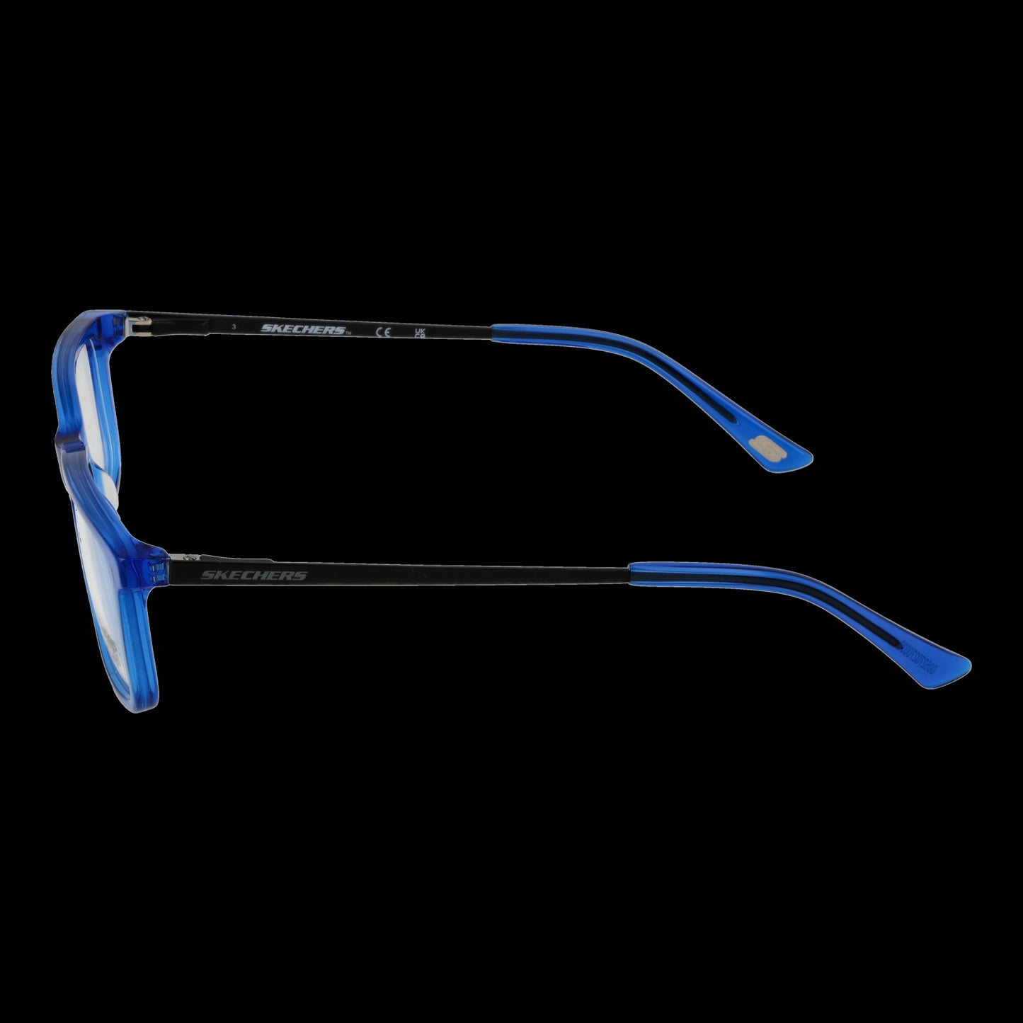 Side view of SKECHERS MOD. SE3360 52090 gent's eyewear in blue with sleek design for stylish and comfortable wear.