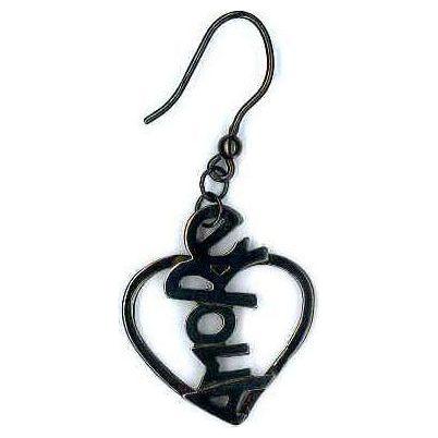 AMBROSINI JEWELS - ORECCHINI ARGENTO 925° cuore finitura brunita lucida WOMAN EARRING