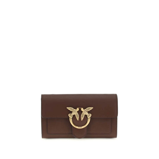 PINKO Brown Calf Leather Bos Taurus Shoulder Bag