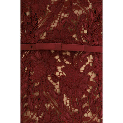 Self-Portrait Bordeaux Polyester Cocktail Dress 10,12,1728,72470364320,8,Bordeaux,Clothing,Cocktail - Dresses - Clothing,Dresses - Clothing,Midi - Dresses - Clothing,New with tags,Pattern - Dresses - Clothing,Self-Portrait,Sleeveless - Dresses - Clothing,