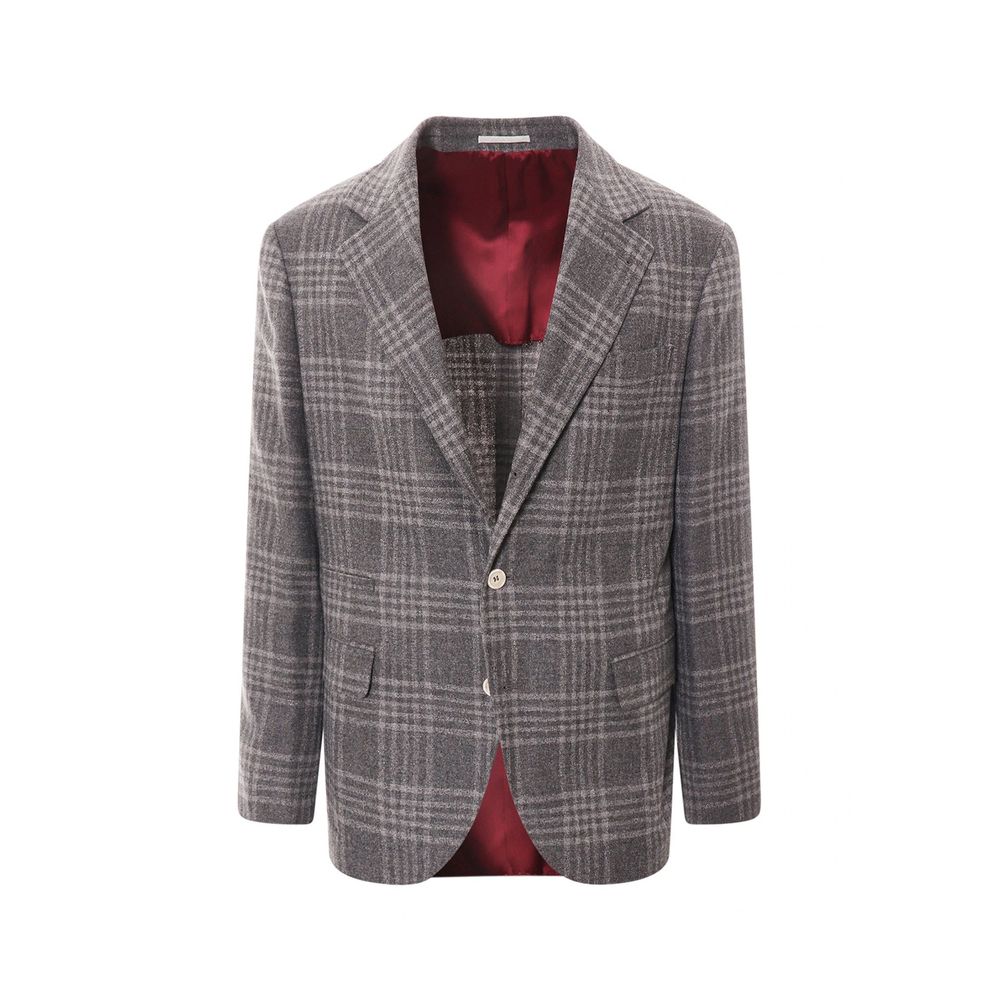 Brunello Cucinelli Gray Cashmere Blazer 1728,48 | M,75611013280,Blazers - Suits & Blazers - Clothing,Brunello Cucinelli,Clothing,Gray,IT50 | L,Men,New with tags,Suits & Blazers - Clothing