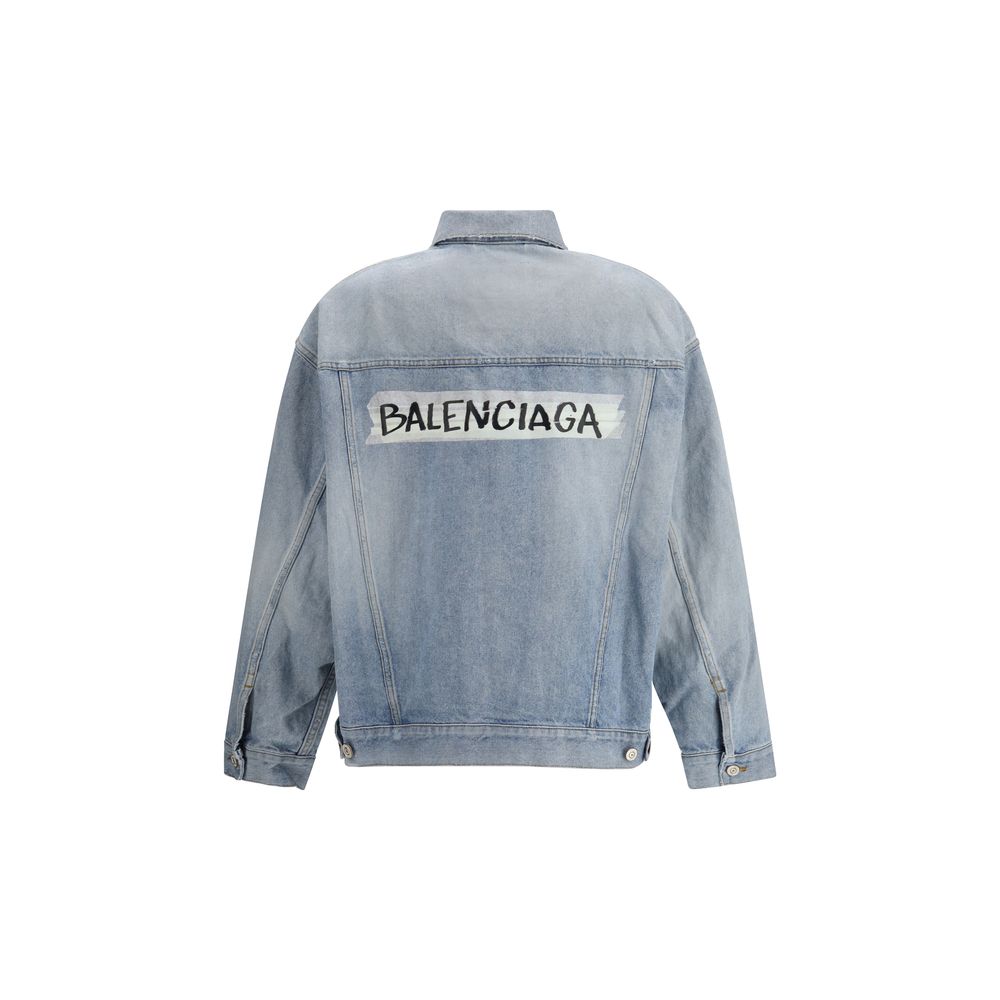 Balenciaga Blue Cotton Denim Jacket 1728,72470364320,Balenciaga,Blue,Clothing,Denim Jackets - Jackets & Coats - Clothing,Jackets & Coats - Clothing,M,New with tags,S,Women