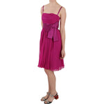 Dolce & Gabbana Fuchsia Pink Bow Silk Sleeveless Dress DR1684-38