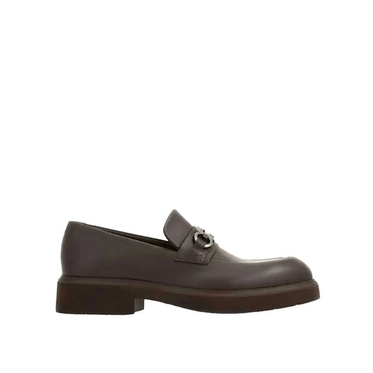 Salvatore Ferragamo Brown Calfskin Platform Loafers