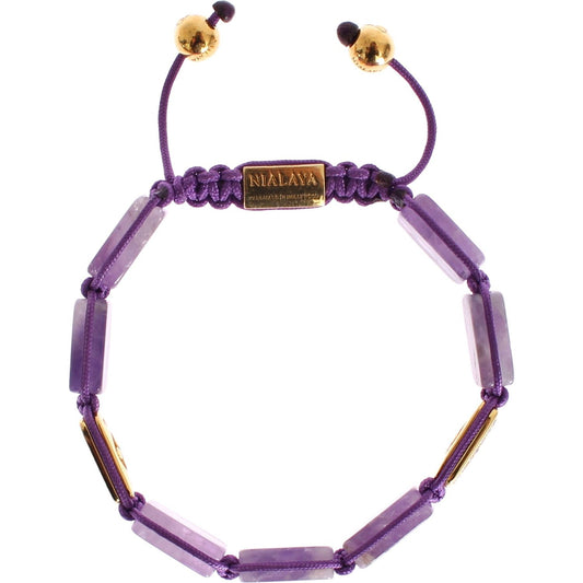 Nialaya CZ Amethyst 18K Gold 925 Bracelet NIA20249-2