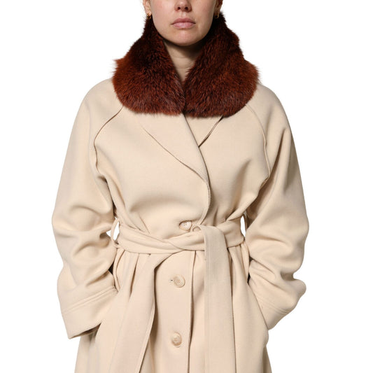 Dolce & Gabbana Brown Mink Fur Collar Women Neck Wrap 60cm x 14cm  Scarf