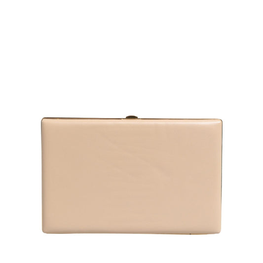 Dolce & Gabbana Beige Lambskin Leather Clutch Evening Women Purse Bag