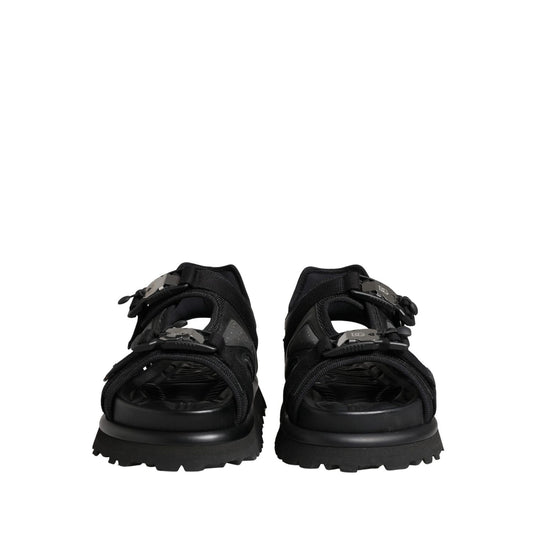 Dolce & Gabbana Black Logo Detailed Men Chunky Sandals Shoes