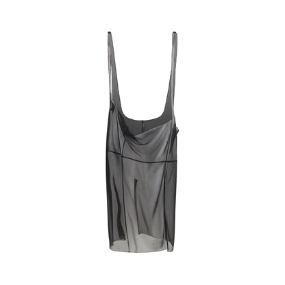 Prada Black Polyester Midi Skirt