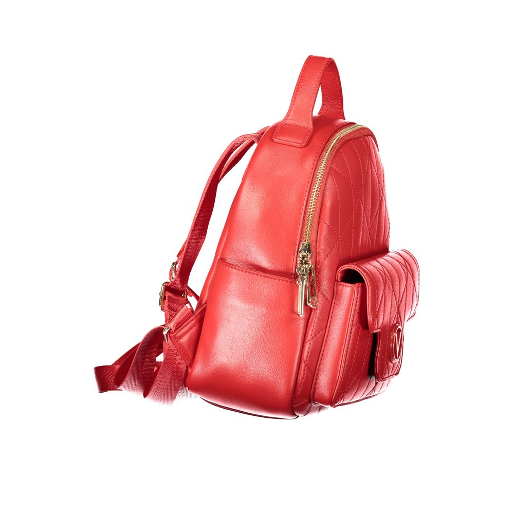 Mario Valentino Rosso Polyurethane Women's Backpack with External Pockets