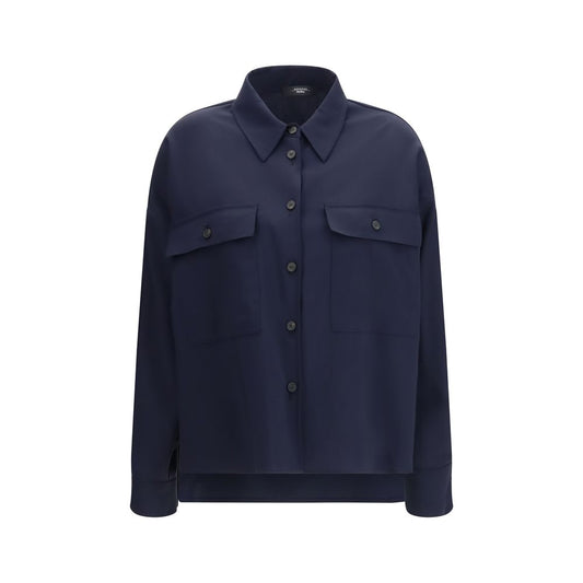 Max Mara Blue Wool Oves Aries Jacket