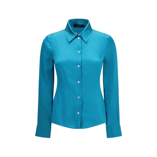 Gucci Blue Silk Dress Shirt