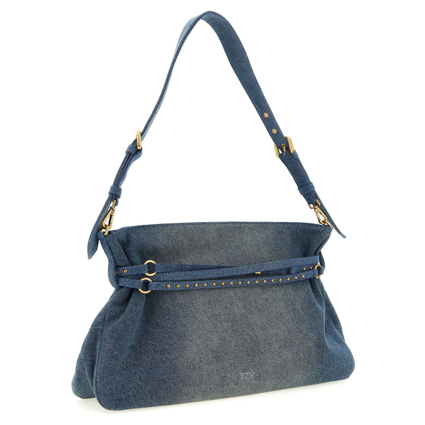 PINKO Blue Cotton Shoulder Bag