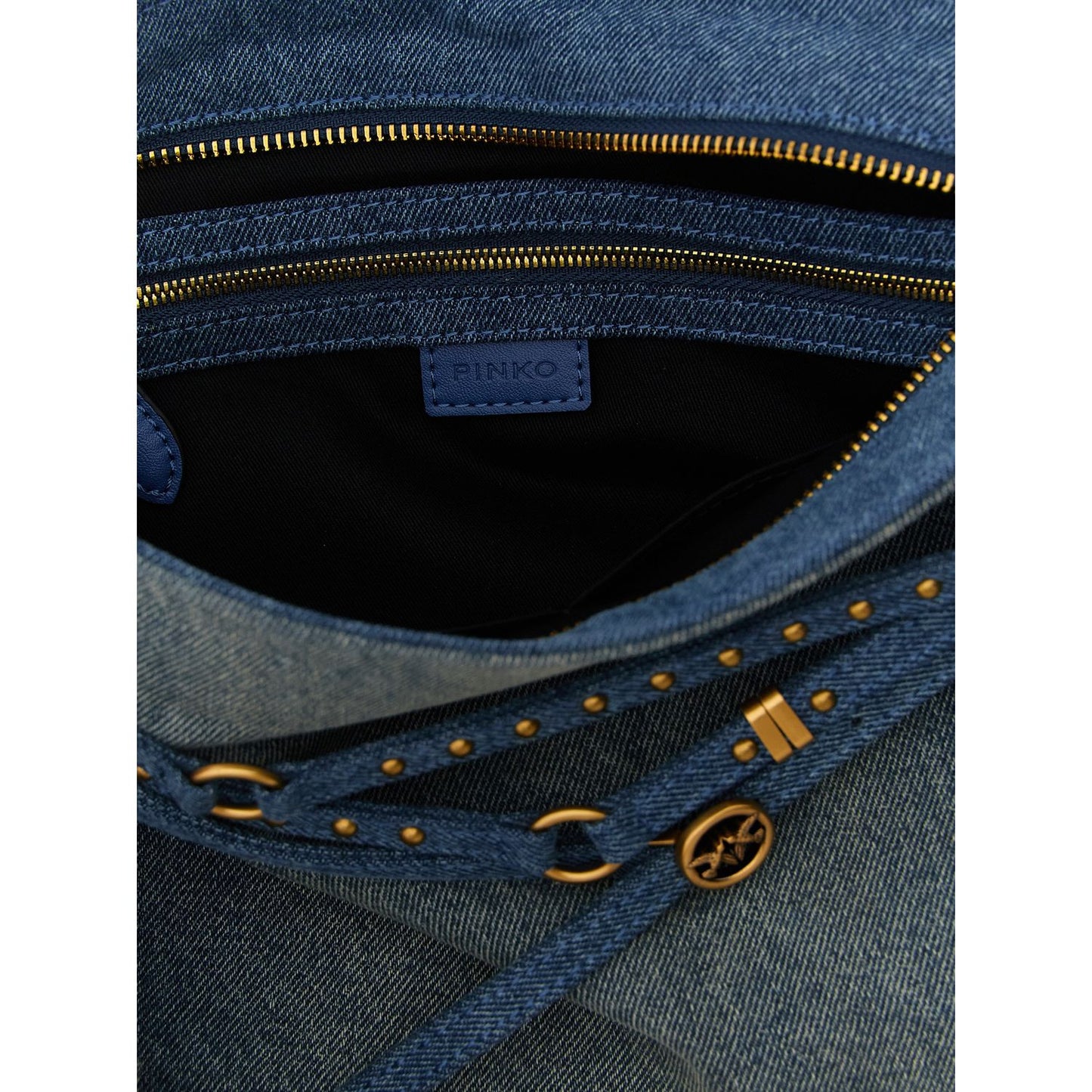 PINKO Blue Cotton Shoulder Bag