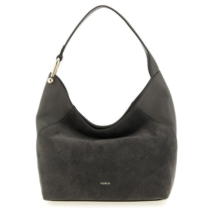 Furla Gray Calfskin Shoulder Bag