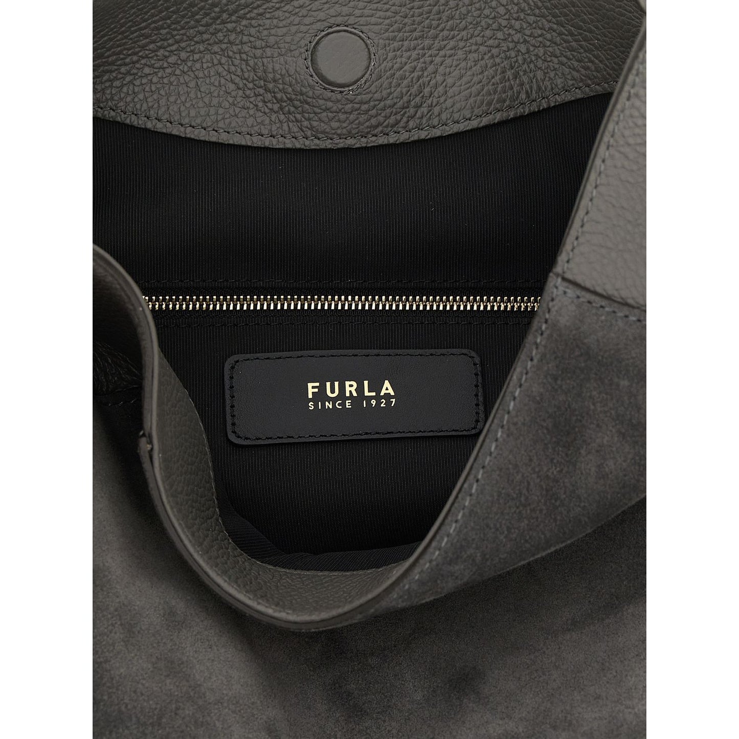 Furla Gray Calfskin Shoulder Bag