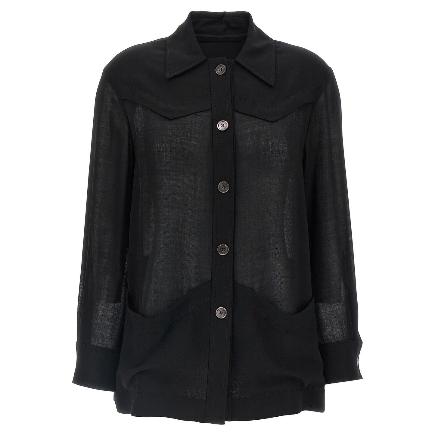 Ferragamo Black Virgin Wool Blouse