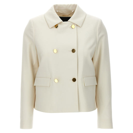 Kiton White Virgin Wool Full-Length Jacket